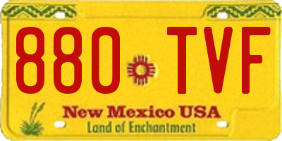 NM license plate 880TVF