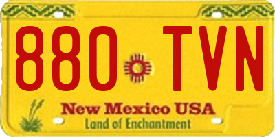 NM license plate 880TVN