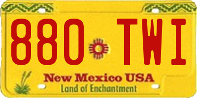 NM license plate 880TWI
