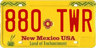 NM license plate 880TWR