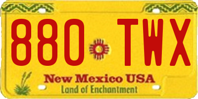 NM license plate 880TWX