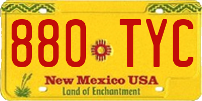 NM license plate 880TYC