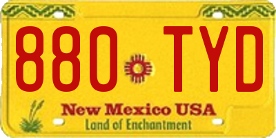 NM license plate 880TYD