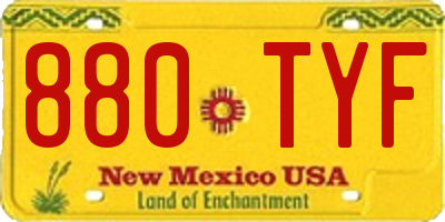 NM license plate 880TYF
