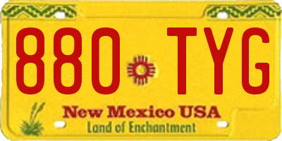 NM license plate 880TYG