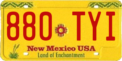 NM license plate 880TYI