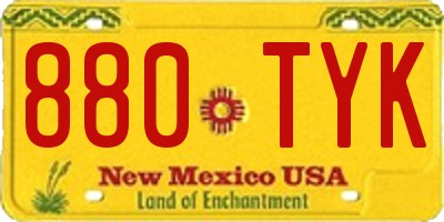 NM license plate 880TYK