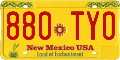NM license plate 880TYO