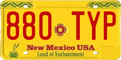 NM license plate 880TYP