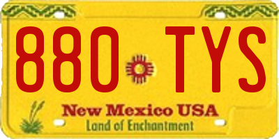 NM license plate 880TYS