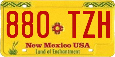 NM license plate 880TZH