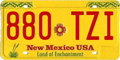 NM license plate 880TZI