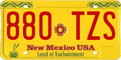 NM license plate 880TZS