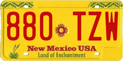 NM license plate 880TZW