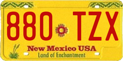 NM license plate 880TZX