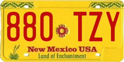 NM license plate 880TZY