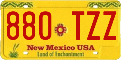 NM license plate 880TZZ