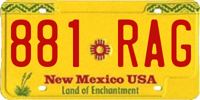 NM license plate 881RAG