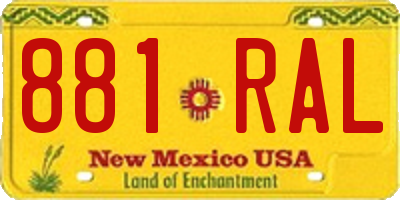 NM license plate 881RAL