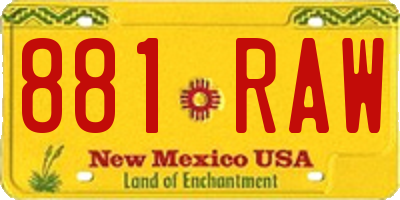 NM license plate 881RAW