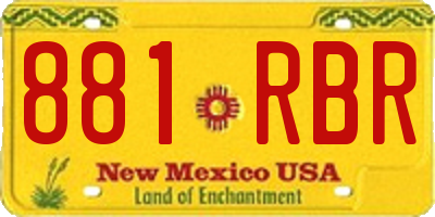 NM license plate 881RBR