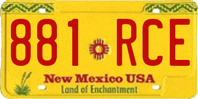 NM license plate 881RCE
