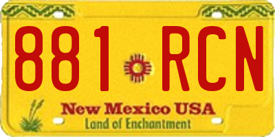 NM license plate 881RCN