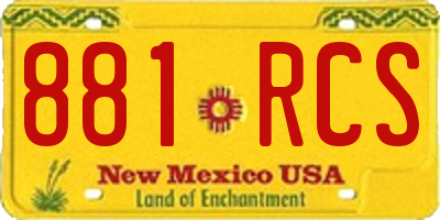 NM license plate 881RCS