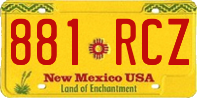 NM license plate 881RCZ