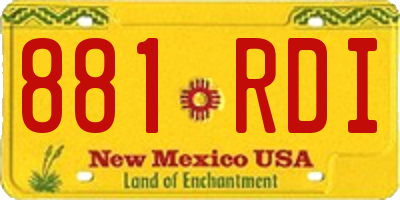 NM license plate 881RDI
