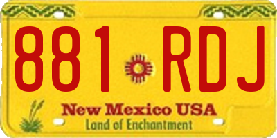 NM license plate 881RDJ
