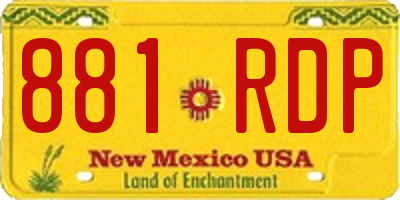 NM license plate 881RDP