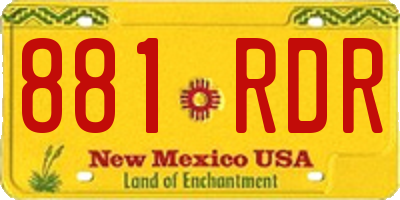 NM license plate 881RDR