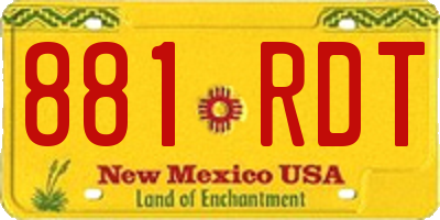 NM license plate 881RDT