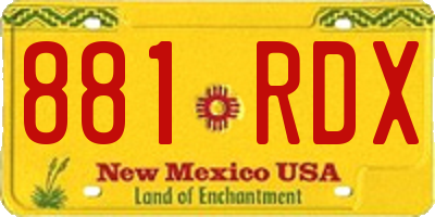 NM license plate 881RDX