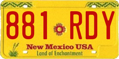 NM license plate 881RDY