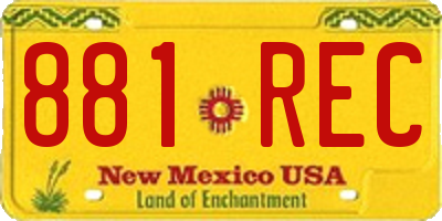 NM license plate 881REC