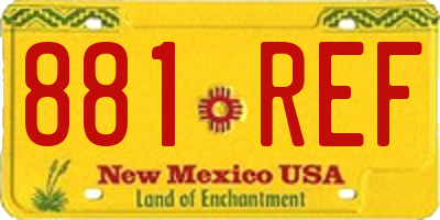 NM license plate 881REF
