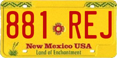 NM license plate 881REJ