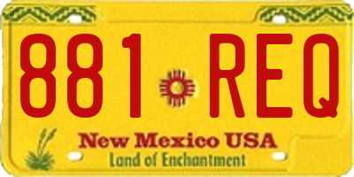 NM license plate 881REQ
