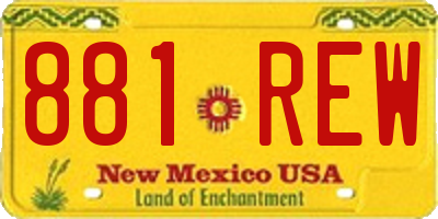 NM license plate 881REW