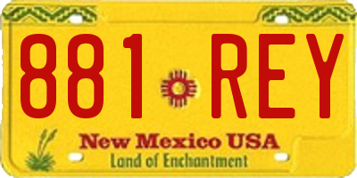 NM license plate 881REY