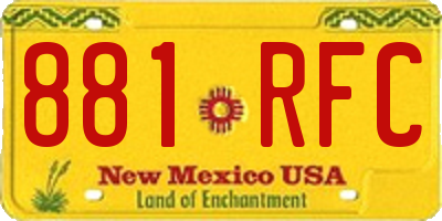 NM license plate 881RFC
