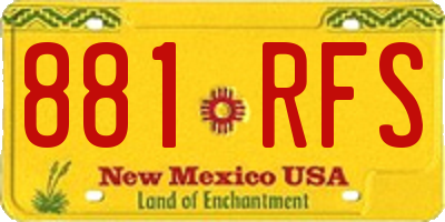 NM license plate 881RFS