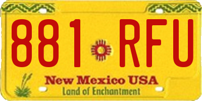 NM license plate 881RFU