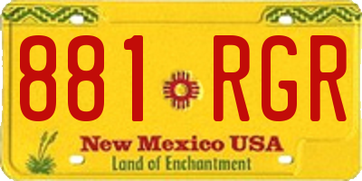 NM license plate 881RGR