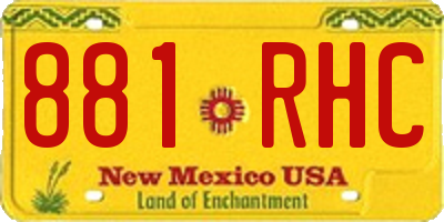 NM license plate 881RHC