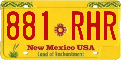 NM license plate 881RHR