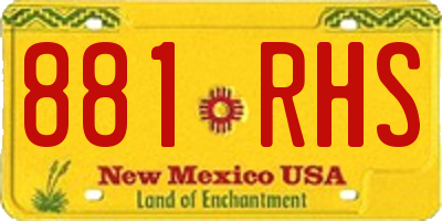 NM license plate 881RHS