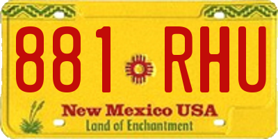 NM license plate 881RHU